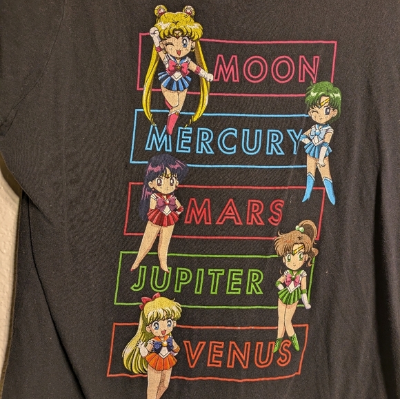 Sailor Moon Graphic T-Shirt in Black Size Xl - Picture 3 of 5